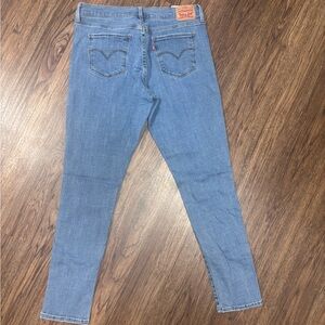 Levi's Light Blue Skinny Jeans with Red Tab and Leather Patch